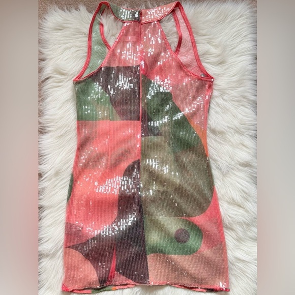 New Hutch Campbell Sequin Mini Cover Up Dress Pink - Picture 4 of 7